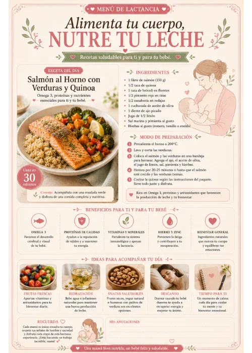 Cardápio — Salmón al Horno con Verduras y Quinoa