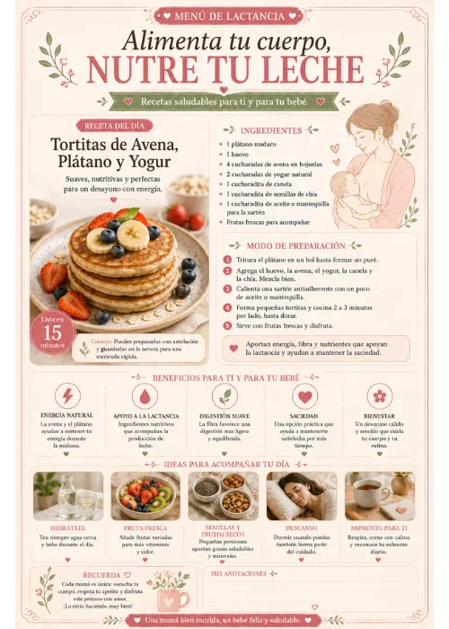 Cardápio — Tortitas de Avena, Plátano y Yogur